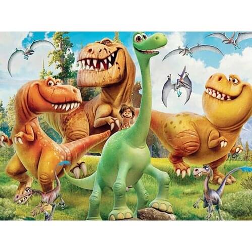 Diamond Painting Full Square Diamond Embroidery Cartoon Dinosaur World DIY Diamond Mosaic Rhinestone Cross-stitch kit home decor