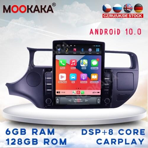 For KIA RIO 2010-2014 Car Multimedia Stereo Tesla Screen Android 10 Player Carplay GPS Navigation Head Unit DVD