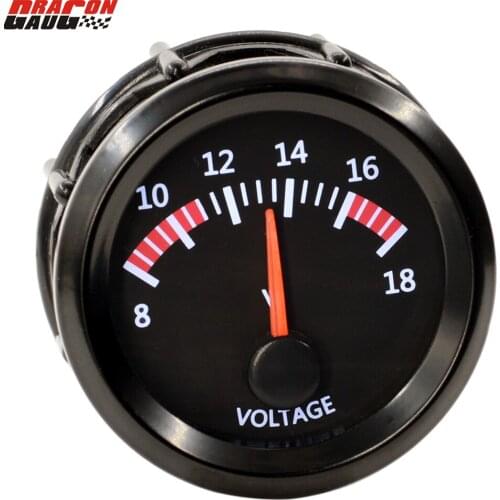 Dragon 2" 52mm Stepper Motor White LED Backlight Auto Car Volt Gauge 8-18 Voltage Voltmete Meter