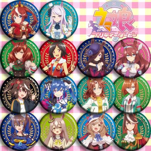 Brdwn Pretty Derby Special Week Silence Suzuka Tokai Teio Vodka Daiwa Scarlet Gold Ship Mejiro McQueen EI Condor Cosplay Badge