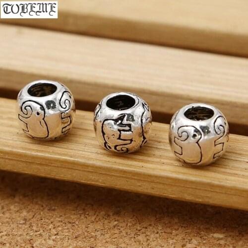 100% 925 Silver Jewelry Beads Large Hole Beads Good Luck Elephant Beads DIY Bracelet Jewelry Findings