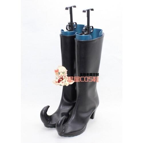 Soul Eater Medusa Clown Style Black Halloween Cosplay Shoes Boots X002