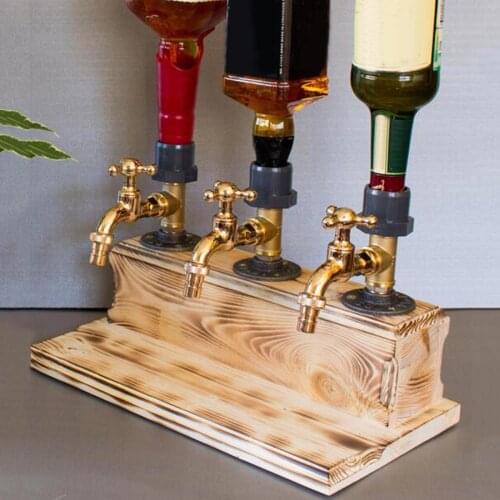 Liquor Alcohol Whiskey Wood Dispenser, Whiskey Wood Dispenser Faucet Shape For P For Party Dinners Bars And Beverage Stations