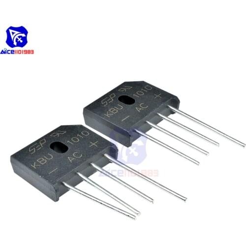 10PCS/Lot Bridge Rectifier Diode KBU1010 SIP-4 10A 1000V Single Phase Bridge Rectifier Original Integrated Circuit