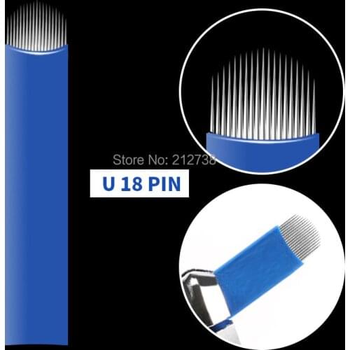 500pcs 0.2mm Microblading Needles 12 14 16 18 21 PinCF/U Permanent Makeup Eyebrow Tattoo Needles Blade For 3D Embroidery Pen