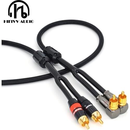 Curved plug RCA cable for CD audio power amplifier cable and audio speaker hifi audio line cables amplifier system