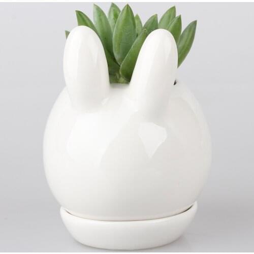 Ceramic Flower Pot Kawaii Rabbit Succulent Plant Flowerpot Planter Nursery Pots Cub Kitten Doggie Puppy Flower Pots
