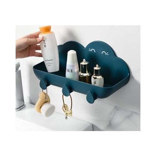 Creative cloud rack toilet wall bathroom free punch washbasin bath storage
