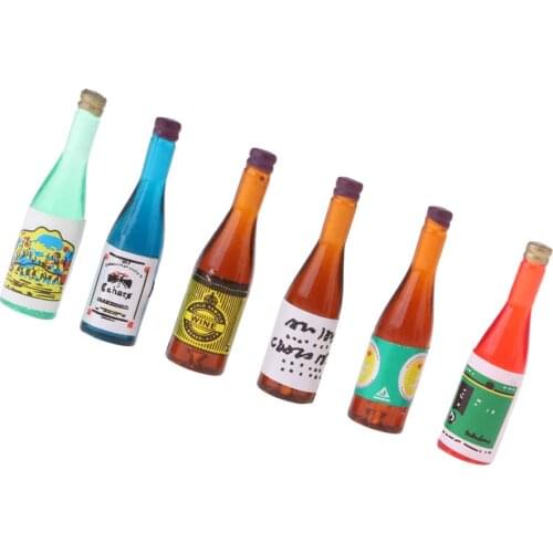 Kitchen Miniatures Drink Wine Juice Bottles for 1:12 Scale Dollhouse