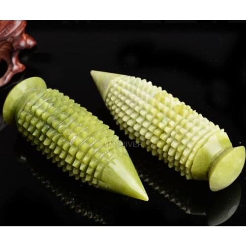 Natural Jade Stone Massage Stick Palm Hand Spiky Massager Acupoint Therapy Body Acupuncture Ball Stress Relief Health Care Tool