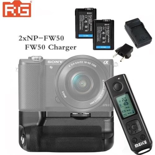 Meike MK-A6300 RPO Battery Grip Holder Built-in 2.4G Wireless Remote Control Suit for Sony A6300 with Charger +2 PCS Batteries