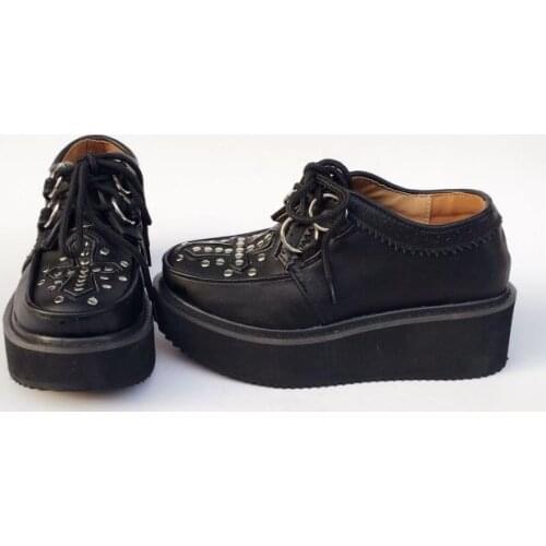 Princess sweet punk shoes Summer custom made Muffin shoes round head cross matte simple shoes fashion and casual women an6674