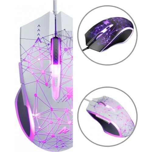 ABS Convenient Symmetrical Design 3200DPI Wired Mice Portable Desk Mouse Adjustable DPI for Desktop