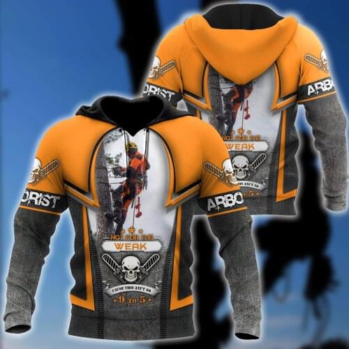 Autumn Fashion Hoodie Beautiful Arborist at work 3D Printed Sweatshirt Unisex Zip Pullover Casual Harajuku Streetwear DW0383