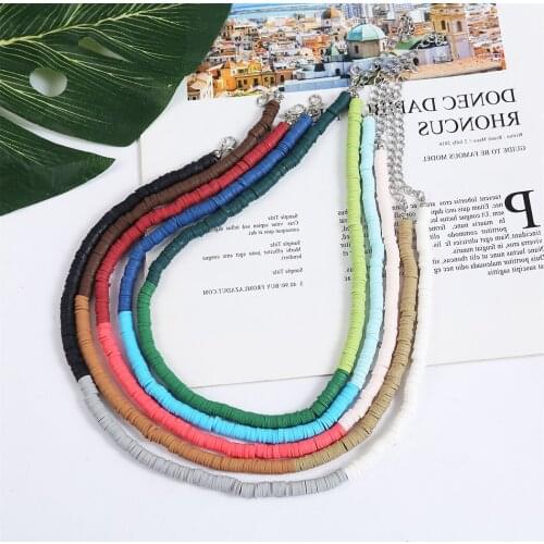 Colorful Bead Necklace Bohemia Fashion Necklace Bead Short Choker Summer Beach Necklace for Women Girls Jewelry Accessories