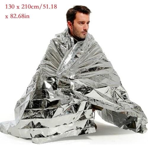 130x210cm Portable Waterproof Emergency Blanket Windproof Survival Rescue Thermal Mylar Blankets Outdoor Life-saving Equipmet