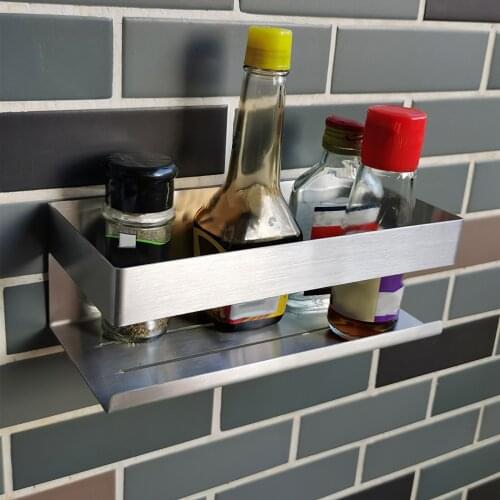 Punch-free Kitchen Storage Accessories Bathroom Storage Rack Shelves Spice Bottle Rack Multi-Function Shelf Towel Bar Organizer