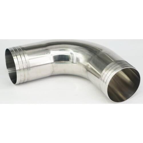 304 Stainless Steel Sanitary 90 Degree Elbow Pipe Fitting Hose Barb Connnector Fit for 76mm 3" I/D Hose