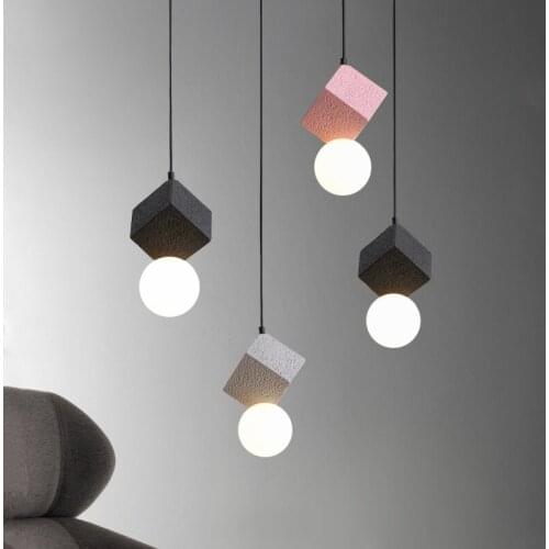 Nordic Pendant Lights Personality Resin Bar Bedside Restaurant Suspension Luminaire Decoration Coffee Shop Simple Hanging Lamp