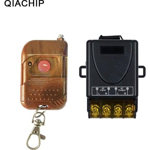 QIACHIP AC 110V-250V 30A 1 CH Wireless 433Mhz RF Relay Receiver Remote Control Switch For Water Pump Motor Transmitter Switches