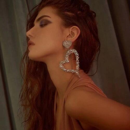 Luxury crystal Large earrings for womens 2020 round pendant colorful statement earrings large Rhinestone earrings party jewelry