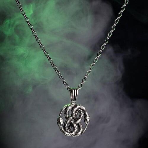Silver snake necklace hip hop titanium steel ins style fashion retro long mens pendant necklace sweater chain necklace