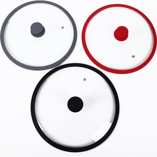 Frying Pan Lids 32cm Silicone Glass Pan Lid Pot Lid Silicone Lids Non-Boiling Lid Pot Cover Silicone Covers Kitchen Utensils