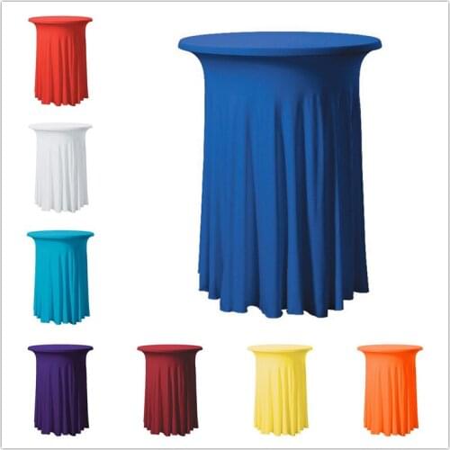 Spandex Stretch Ruffled Table Covers Lycra Skirt Cocktail Table Cloths Elastic Bar Table Cloths Party Banquet Wedding Decoration