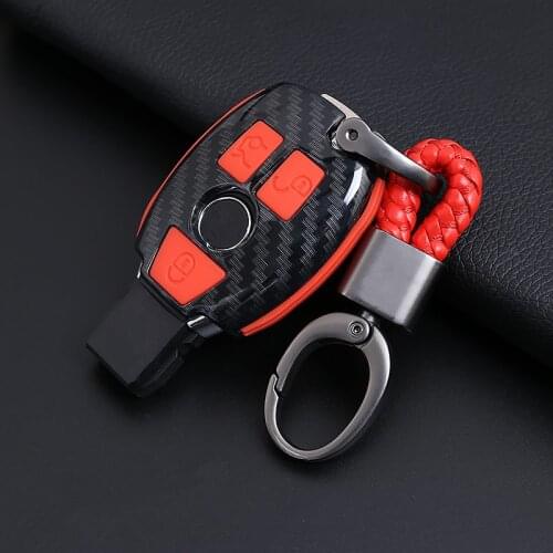 Car Styling Carbon fiber Pattern Soft Silicone Key Case Cover for Mercedes for Benz B200 C180 E260L S320 GLK300 CLA CLS S400