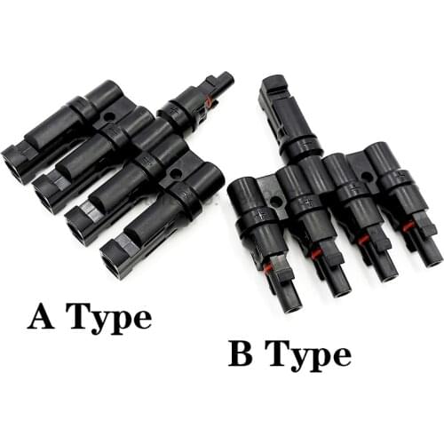 CNMC4 solar panel photovoltaic connector multi T Branch five way plug battery board assembly parallel connection (4 in one out)