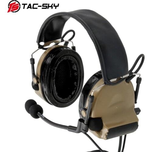 TAC-SKY COMTAC II silicone earmuffs version outdoor hunting sports hearing defense noise reduction pickup tactical headset DE