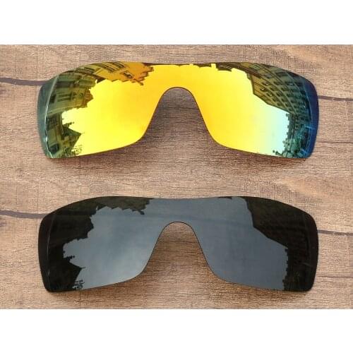 Vonxyz 2 Pieces Ruby Mirror & Grey Green Polarized Replacement Lenses for-Oakley Batwolf Frame