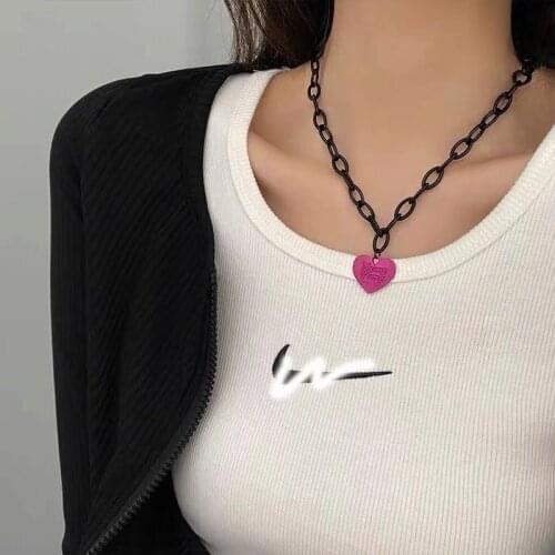 Fashion Love Pendant Necklace 2021 Female Hip Hop Sweater Chains Collares Necklaces for Women Jewelry Accessories Gift Collares