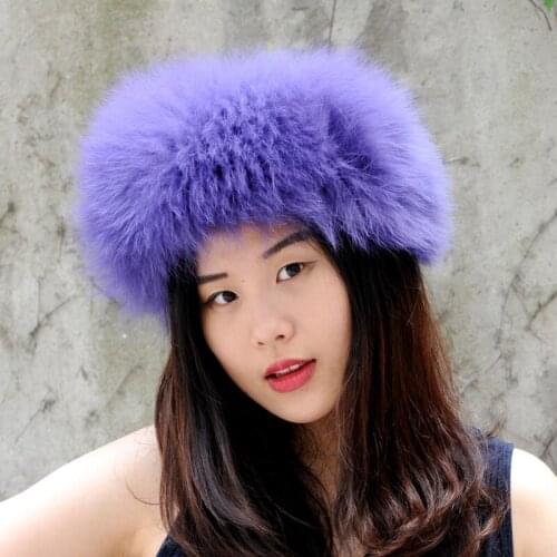 CX-E-17C New Design Women Fur Hairband Headband Solid Ring Scarf Real Fox Fur Accessories For Garment Winter Women