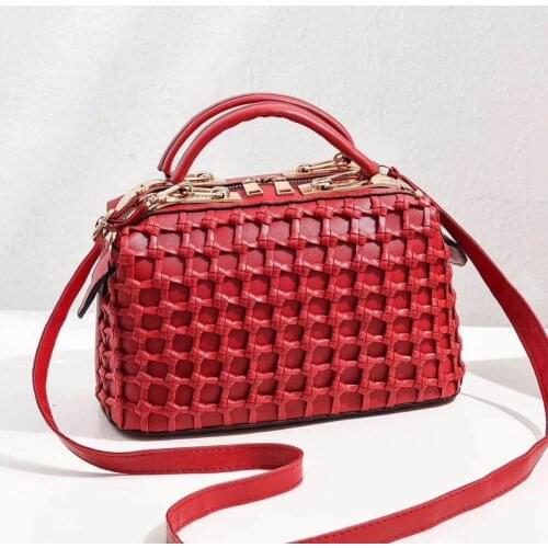 2021 Female Bags Handbags Women Famous Designer Solid Weaving Doctor Bag Luxury Crossbody Bags For Women Fashion White