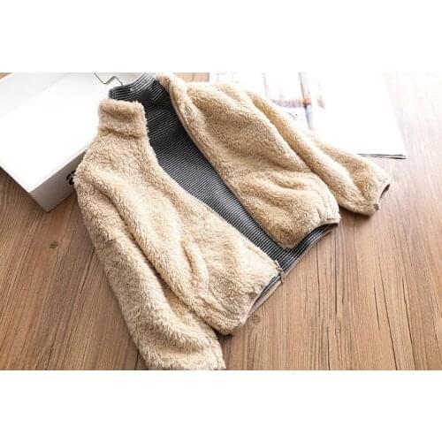 Winter Coral Fleece Coat Womens Anti-Snow Jacket Double-Sided Soft Mens Thickened Outwear Warm Outdoor Top