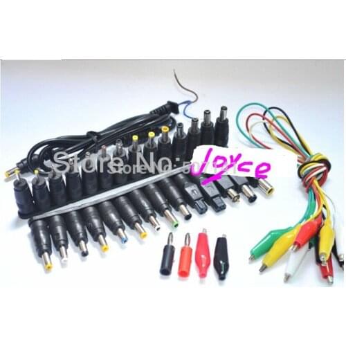 1 Set /37pcs New Universal AC DC Jack Charger Connector Plug for Laptop /Notebook AC DC Power Adapter with Cable Free Shipping