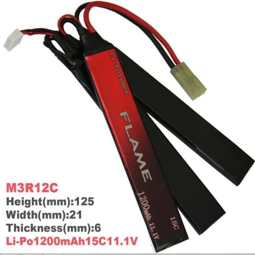1pcs 100% Orginal Flame 11.1V 1200mah 15C LiPo Li-Po Lithium RC Battery Pack for AEG Radio Car M3R12C Drop shipping