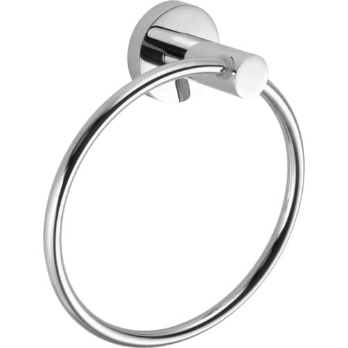 1PC Simple wall-mounted round towel ring matte black stainless steel clothes rack bathroom bracket bathroom accessories