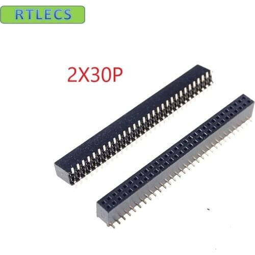 1000pcs 2x30 P 60 pin 1.27mm Pitch Pin Header Female dual row SMT straight Surface Mount PCB Rohs Lead free