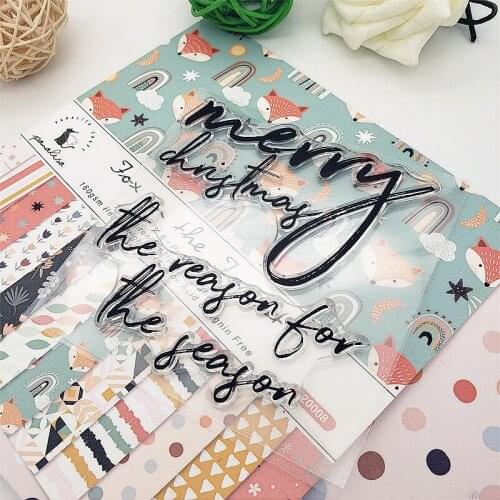 10X10CM Christmas Clear Stamps Transparent Seal Silicone Seal TPR Christmas Wedding Roller Stamps DIY Scrapbook Album Card