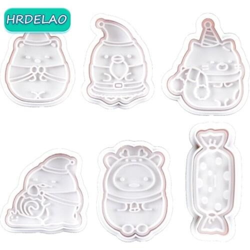 3pcs DIY Slimes Cartoon Animals Christmas Mold Cutters Play Dough Tools Plasticine Soft Clay Educational toys for chidlrens Gift