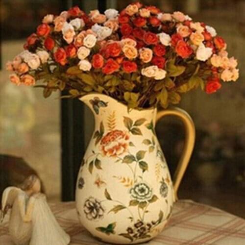 5D DIY Diamond Painting Flower Cross Stitch Flower Full Drill Rhinestone Novelty Decor Home Decoration Oil Pastoral Yarn Canvas