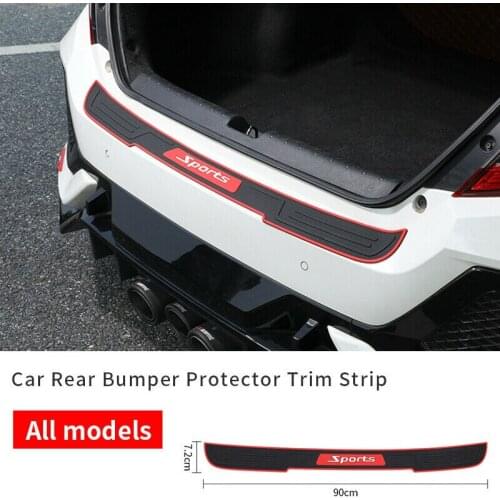 90cm Car Trunk Rear Door Sill Plate Guard Sticker Rubber Pad Auto Rear Bumper Trim Anti Kicked Scratch Protection Sticker Strip