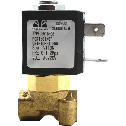 AC 220V G1/8" Brass 20bar Direct Acting Gas Oil Hot Water Plunger Solenoid Valve Electric Valve Zero Leakage