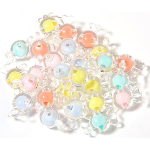 100pcs/Lot Angel Wing Acrylic Transparent Beads Mix Color For DIY Bracelets Jewelry Making Findings Accessories