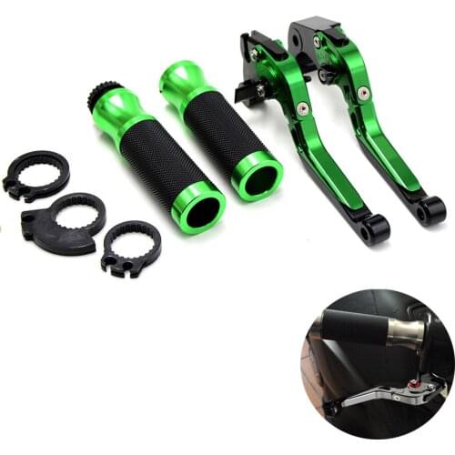 CNC Aluminum Motocycle brake clutch levers & handlebar grips bar Motorcycle parts for Kawasaki Z1000 2003-2006 ZX10R 2004-2005