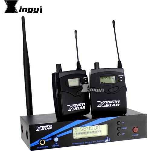 Two Bodypack Headphone Receivers & Transmitter In Ear Monitor Wireless System Monitoring Professional Stage Monitors in Earphone