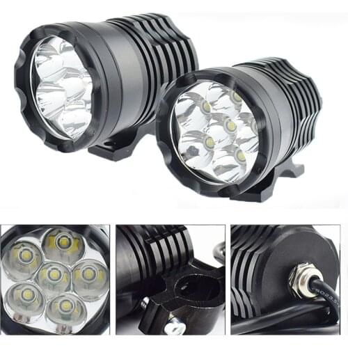 Motorcycle Headlight LED Moto Work lights 12V 60W Motorbike auxiliary lamp Spotlight Headlamp Waterproof Moto Spot Lights DRL