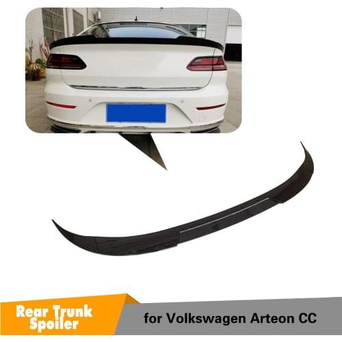 ABS Carbon Fiber Look Glossy Black Trunk Spoiler For Volkswagen VW CC Arteon 2019 2020 Rear Trunk Wing Lip Spoiler